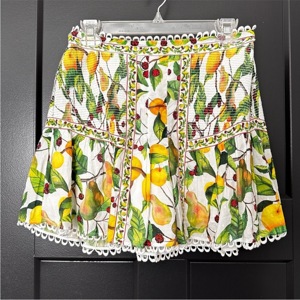 Farm Rio Off-White Fruit Orchard Mini Skirt Small - Picture 3 of 5